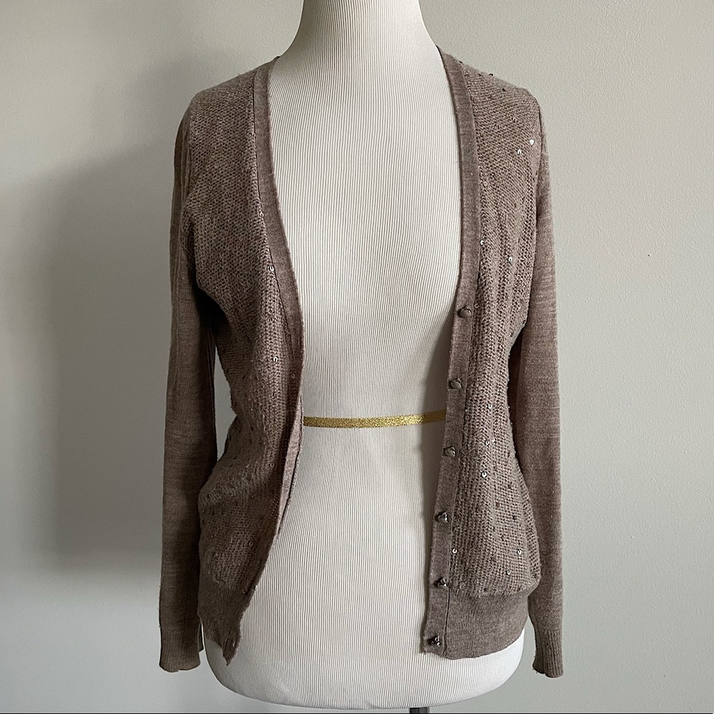 NY&C Sequin Tan Cardigan
